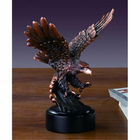 DWELLINGDESIGNS F Eagle Bronze Plated Resin Sculpture - 7.5 x 1.2 x 7.5 in. DW3083329